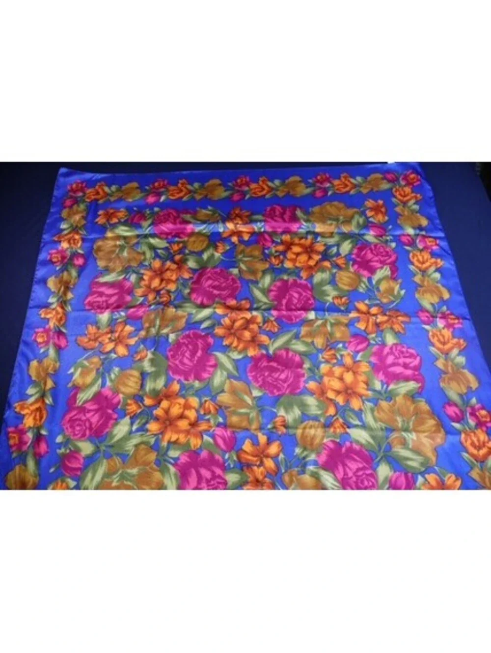 Set of Five Vintage Floral and Patterned Scarves: Silk, wool
